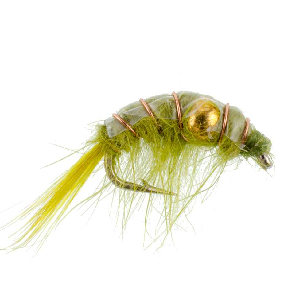 Beaded Shrimp Scud Assortment - 9 Flies - 3 Each of 3 Patterns Size 16 - Tailwater Lake Fly Collection