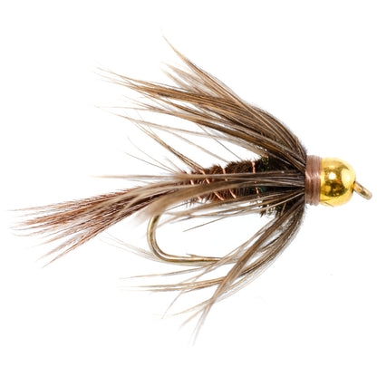 Soft Hackle Bead Head Pheasant Tail Nymph Fly - 12 Flies Size 10