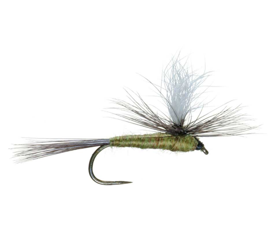 Barbless Parachute Blue Winged Olive BWO Dry Fly - 12 Flies Size 18
