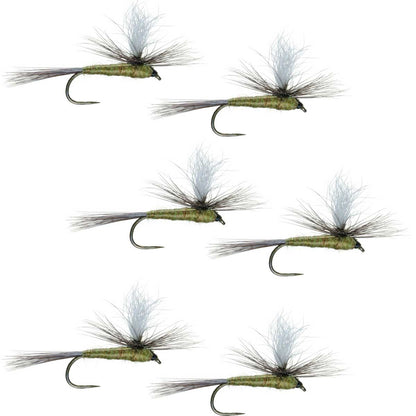 Barbless Parachute Blue Winged Olive BWO Dry Fly - 6 Flies Size 14