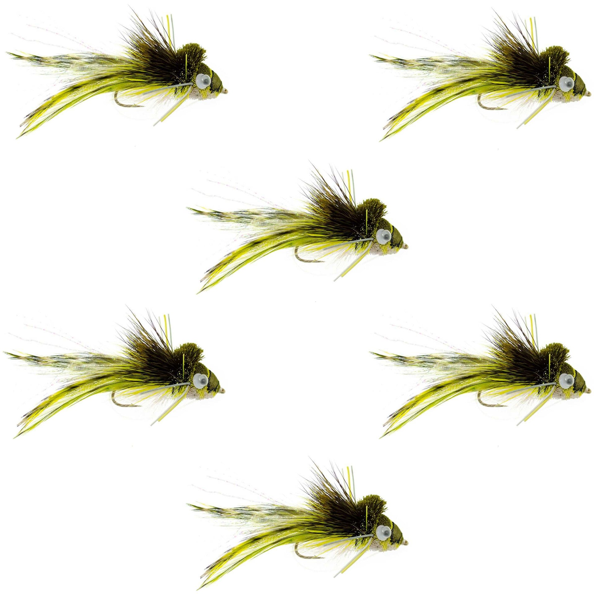 bass fly fishing hooks Deer Hair Diver 6 Flies Hook Size 4 The Gamakatsu company Top Seller Retail Best Fishing Gear - Style:Spinning Rod Sleeves (Yellow&Black_2pcs) + Reel Bags (2pcs)