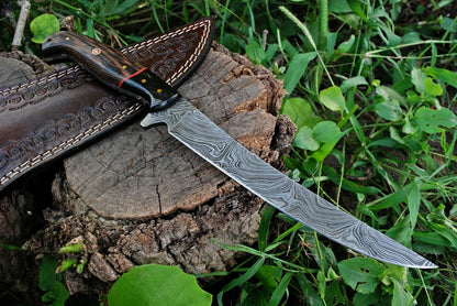 Best Fish Fillet Knife – Damascus Steel with Wenge Wood & Horn Handle