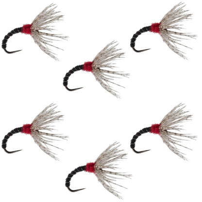 Black Zebra Sakasa Kebari - 6 Tenkara Flies - Size 14