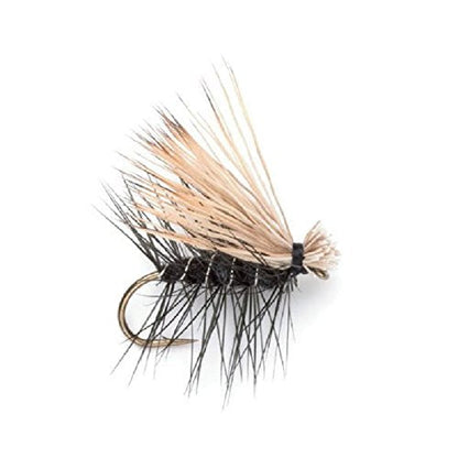 3 Pack Black Elk Hair Caddis Classic Trout Dry Flies Size 10