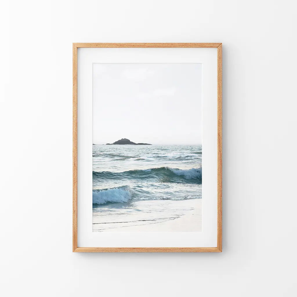 Blue Ocean Waves Poster. Coastal Wall Art