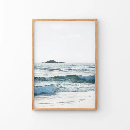 Blue Ocean Waves Poster. Coastal Wall Art