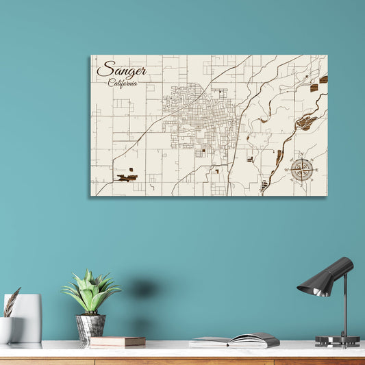 Sanger, California Street Map