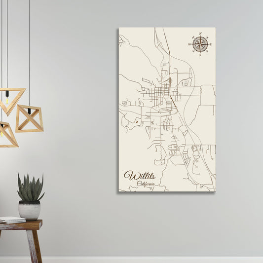 Willits, California Street Map