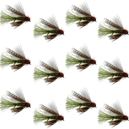 Olive CDC Caddis Emerger 12 Flies Hook Size 14