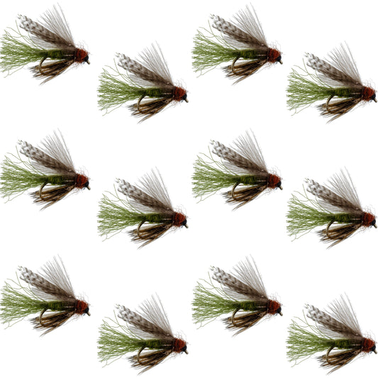 Olive CDC Caddis Emerger 12 Flies Hook Size 14