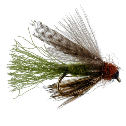 3 Pack Olive CDC Caddis Emerger Flies Hook Size 14