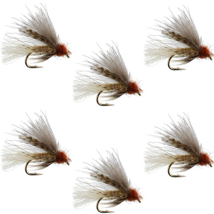 Tan CDC Caddis Emerger 6 Flies Hook Size 16
