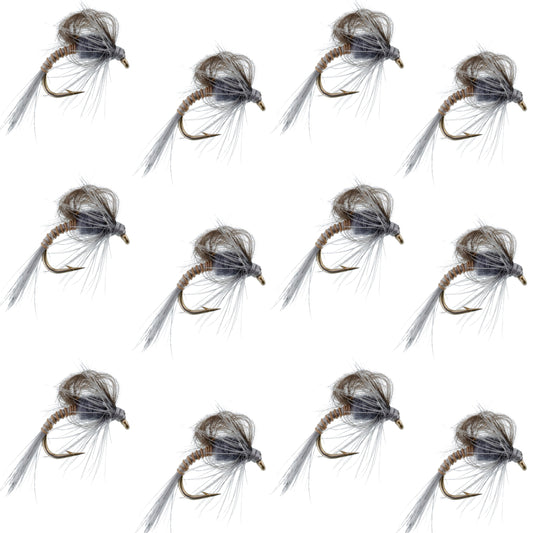 CDC Loop Wing Adams Emerger Fly 12 Flies - Hook Size 18