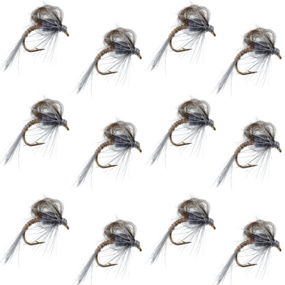 CDC Loop Wing Adams Emerger Fly 12 Flies - Hook Size 16