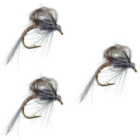 3 Pack CDC Loop Wing Adams Emerger Fly - Hook Size 16