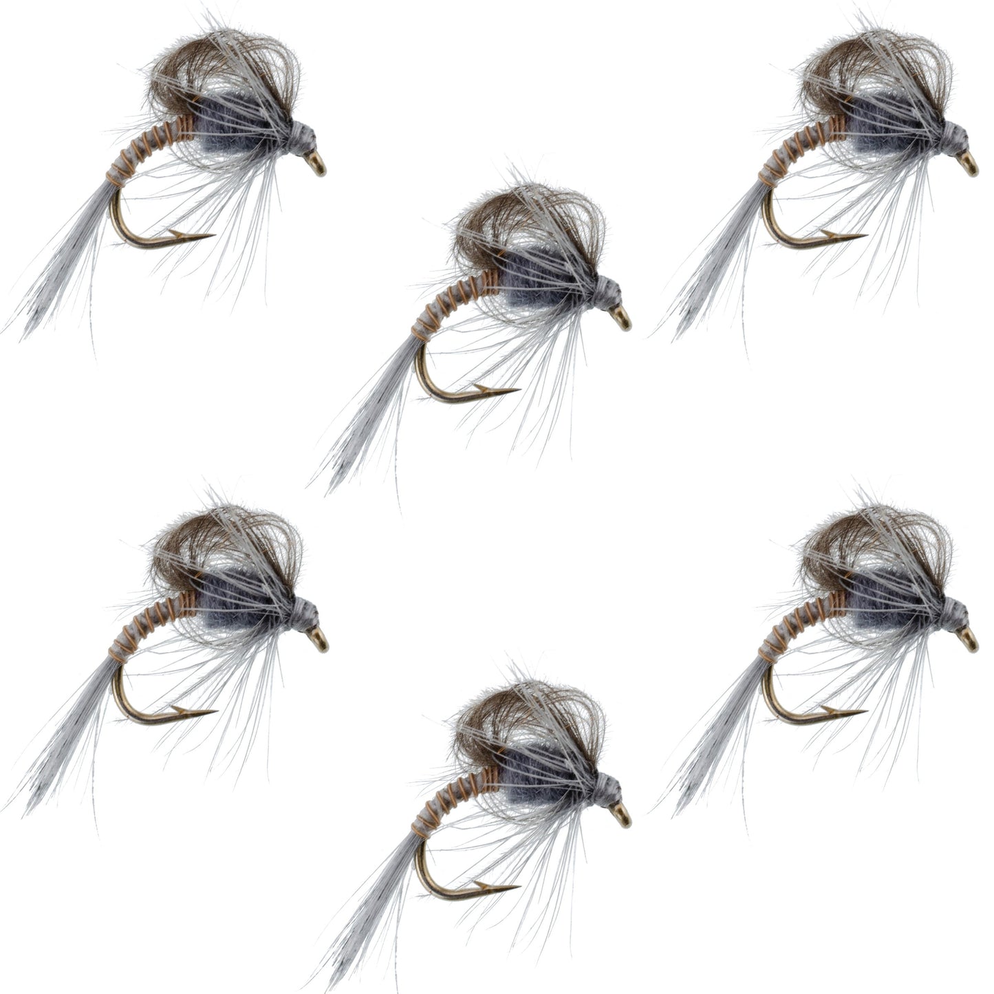 CDC Loop Wing Adams Emerger Fly 6 Flies - Hook Size 18