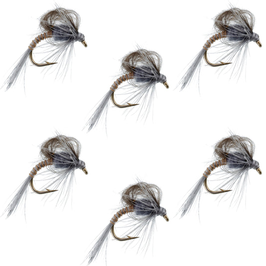 CDC Loop Wing Adams Emerger Fly 6 Flies - Hook Size 14