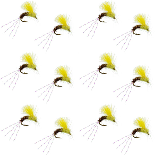 CDC Pale Morning Dun Emerger PMD Fishing Fly - 12 Flies Size 18