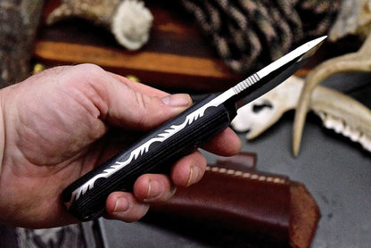 Custom Handmade Hammered VG10 Stainless Small Hunter Camping Blade Camp Knife