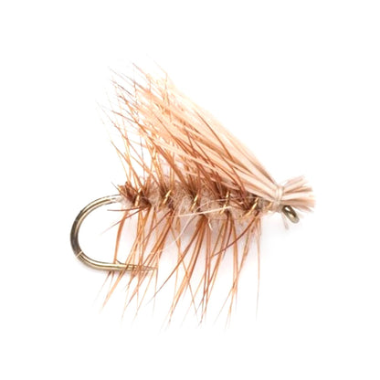 Tan Elk Hair Caddis Classic Trout Dry Fly - 12 Flies Size 10