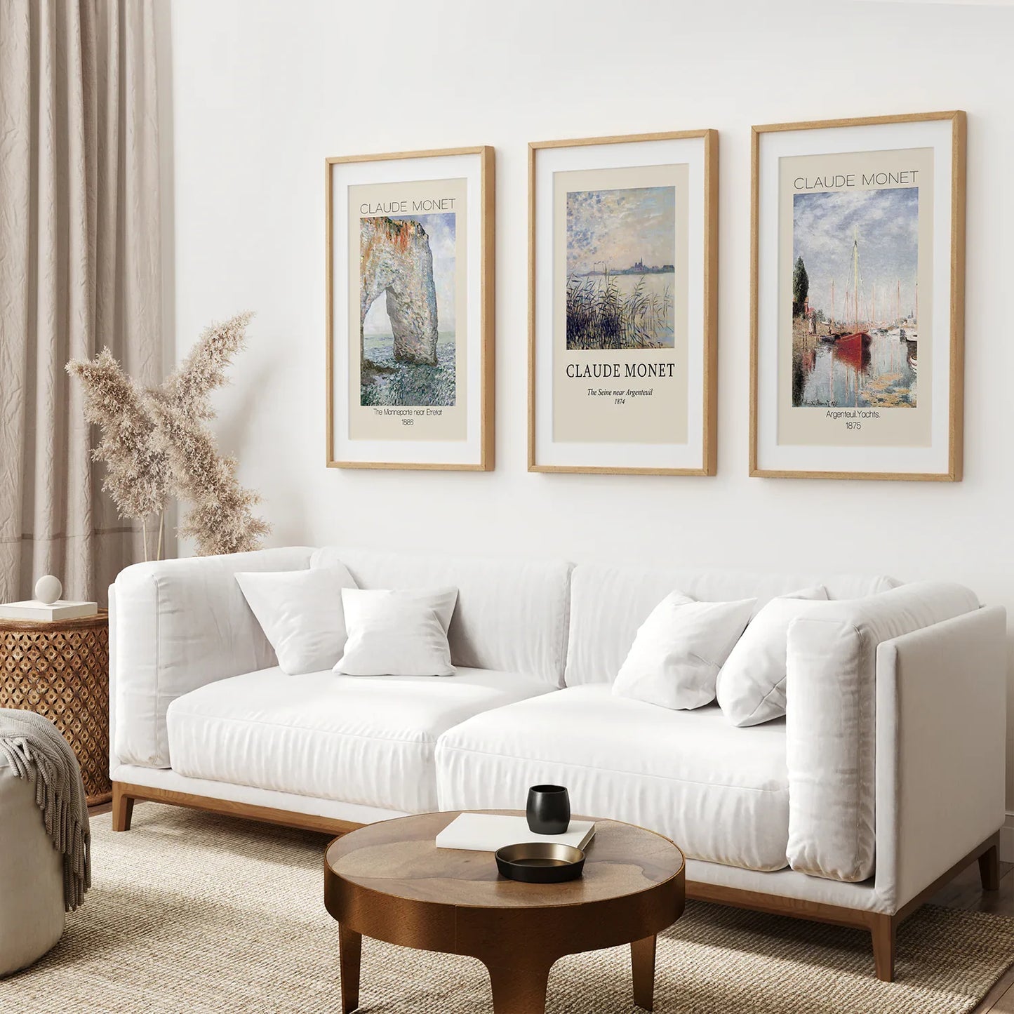 Claude Monet Art Set of 3 Beach Posters Decor