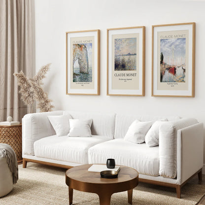 Claude Monet Art Set of 3 Beach Posters Decor