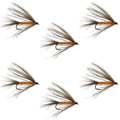 Carey Special Soft Hackle Grouse and Orange Wet Fly - 6 Flies Hook Size 10