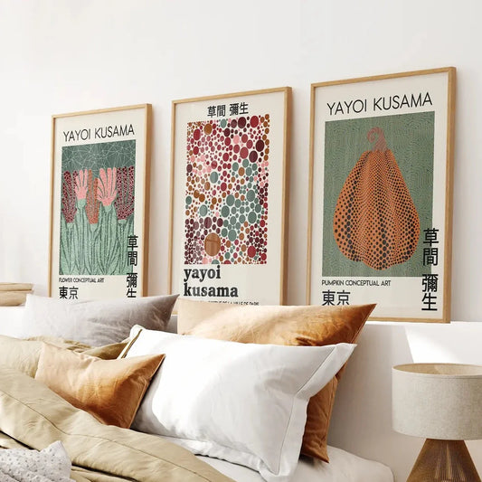 Contemporary Yayoi Kusama Retro Wall Art Decor