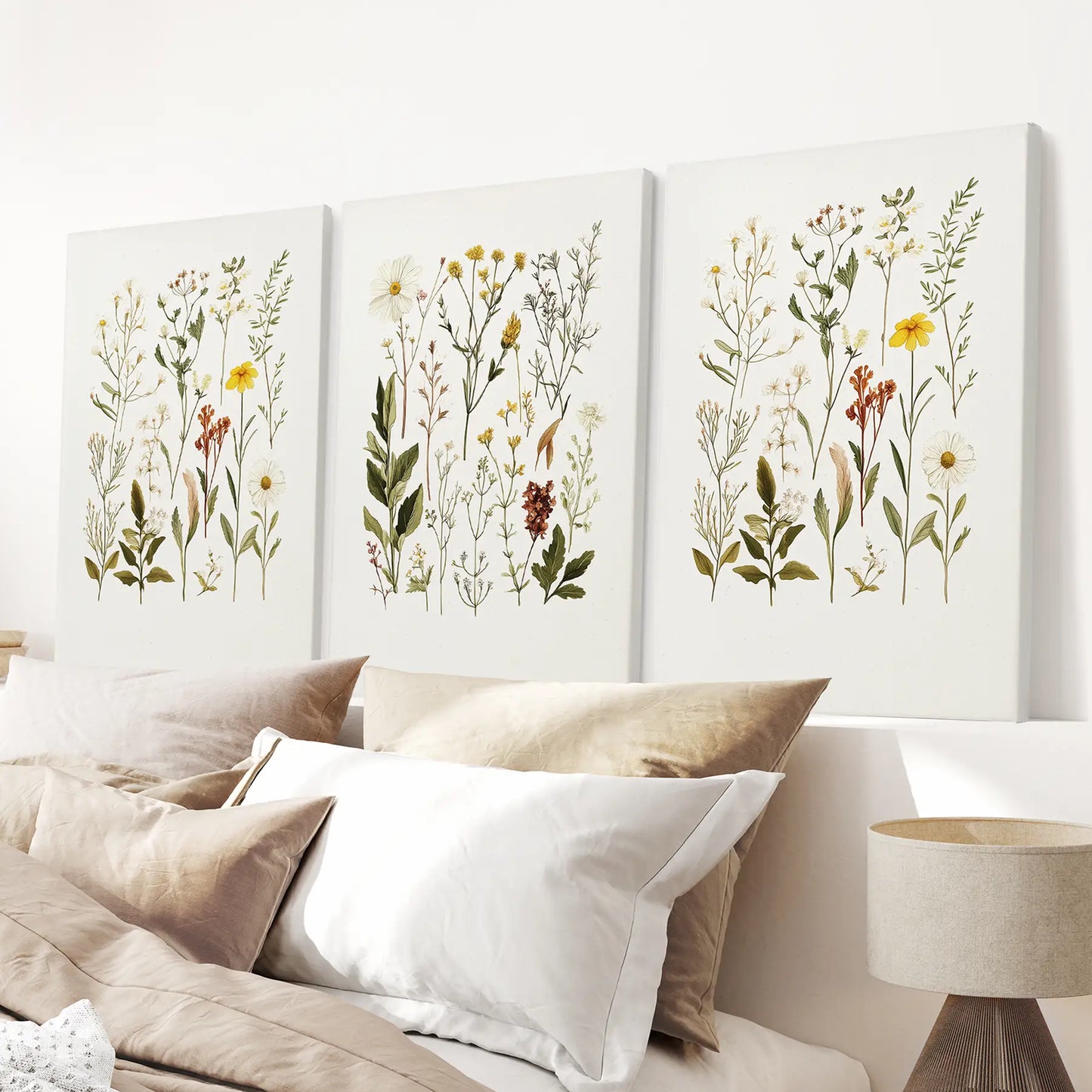 Wildflower Nature Prints. Modern Wall Art Decor