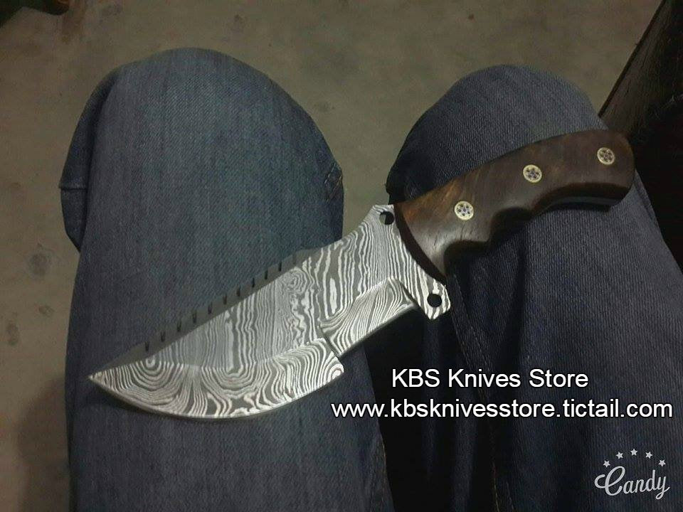 Custom Handcrafted Damascus Steel Tom Brown Tracker Knife - Perfect for Survival, Camping & Tactical Use | KBS Knives