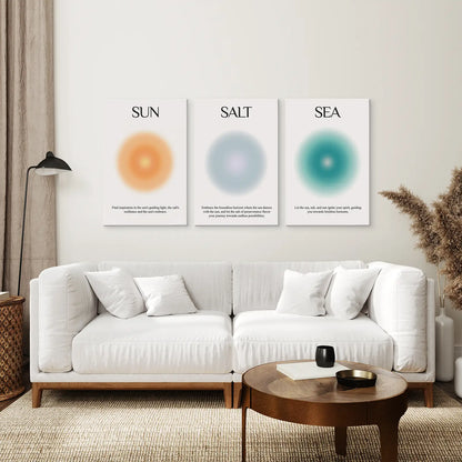 Sun Salt and Sea Aura Posters Wall Decor Set
