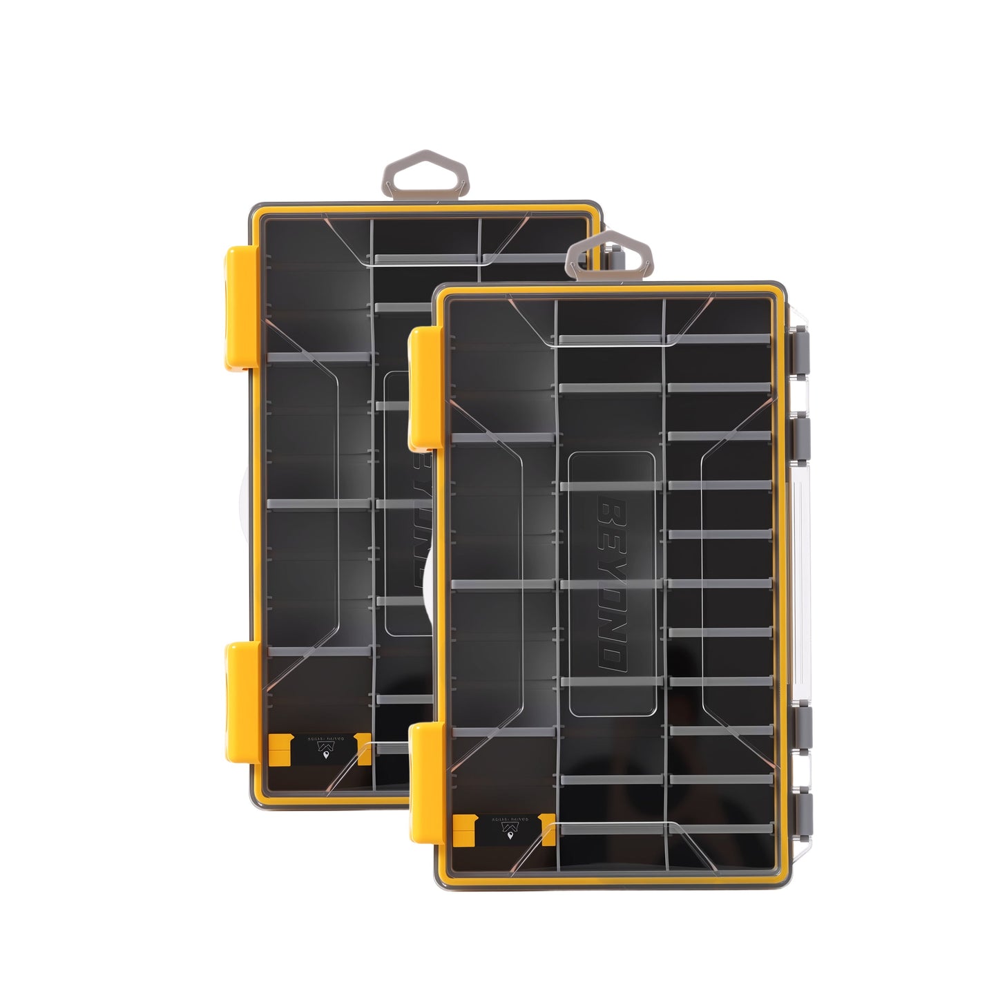 Beyond Fishing DryLock Waterproof Tackle Box, Watertight 3600 & 3700 Tackle Trays with Dual-Latch Seal, Adjustable Removable Dividers & Anti-Rust Desiccant, Lure & Terminal Tackle Organizer