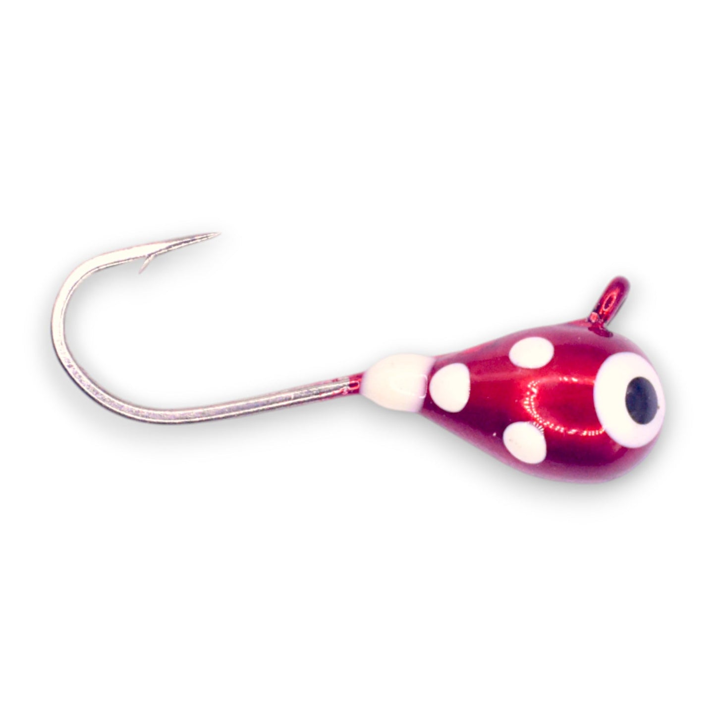 MAROON RED LADY BUG GLOW SPOTS TUNGSTEN JIG