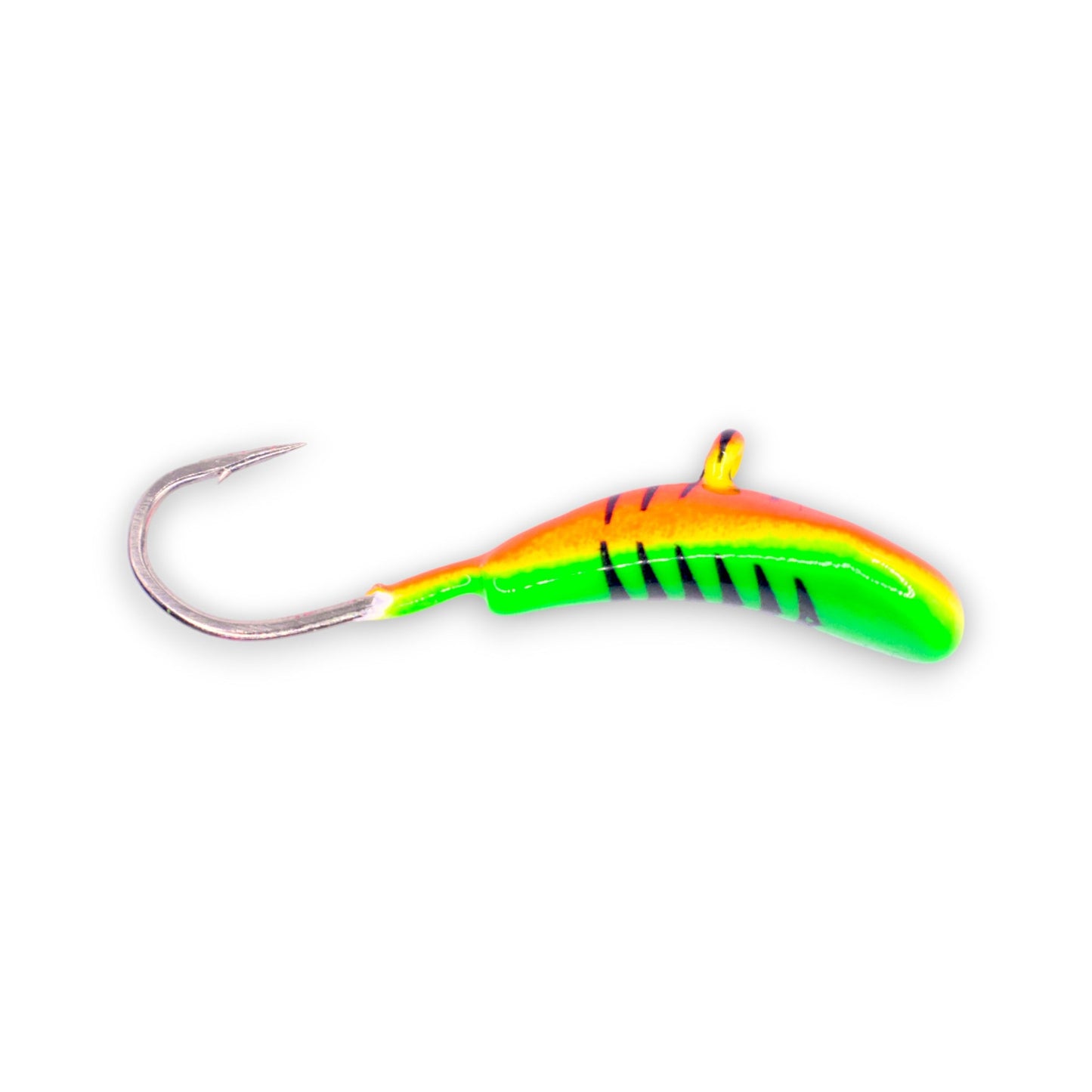 ORANGE GREEN STRIPE GLOW ROCKER TUNGSTEN JIG