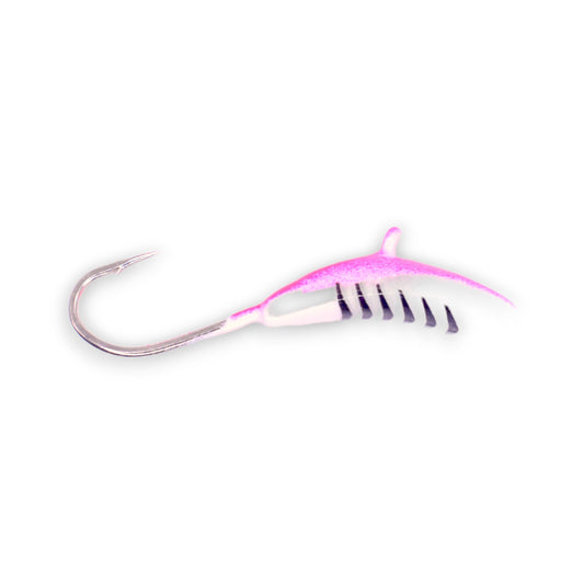 PINK STRIPE GLOW ROCKER TUNGSTEN JIG