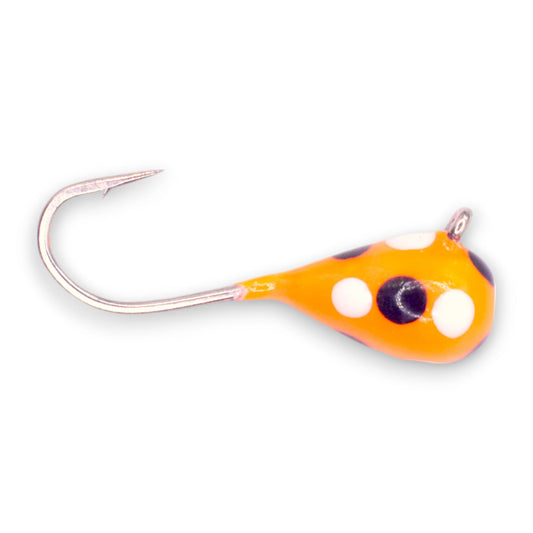 ORANGE WHITE BLACK SPOT GLOW TUNGSTEN JIG