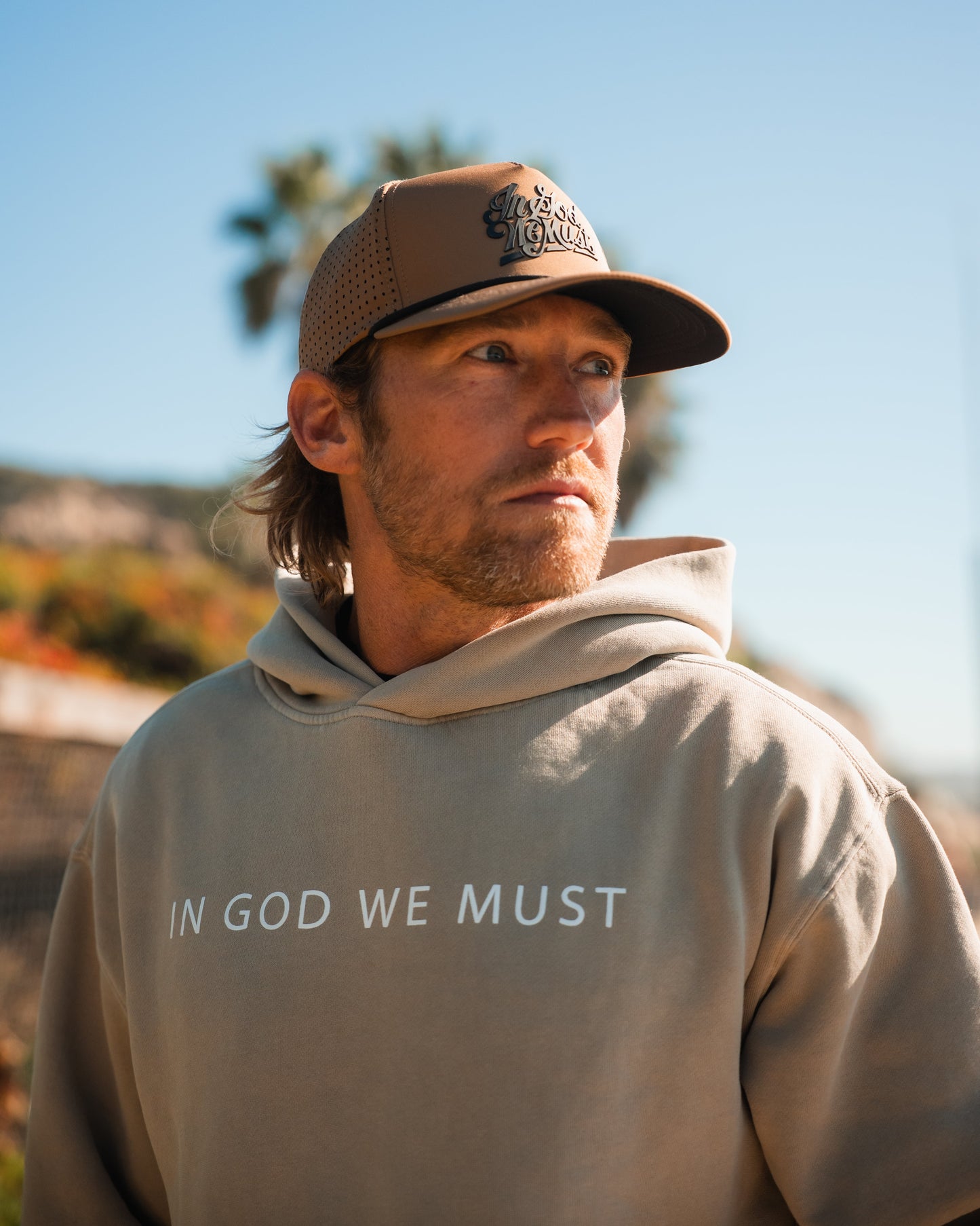 In God We Must Signature Hat- Camel