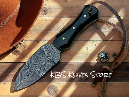 Cowboy Dagger Boot Knife 6.2" Damascus Bone Handle