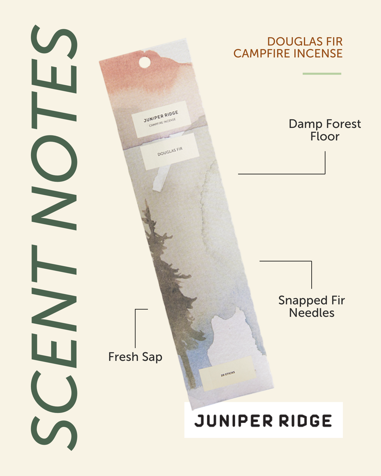Douglas Fir Campfire Incense (20 Sticks)