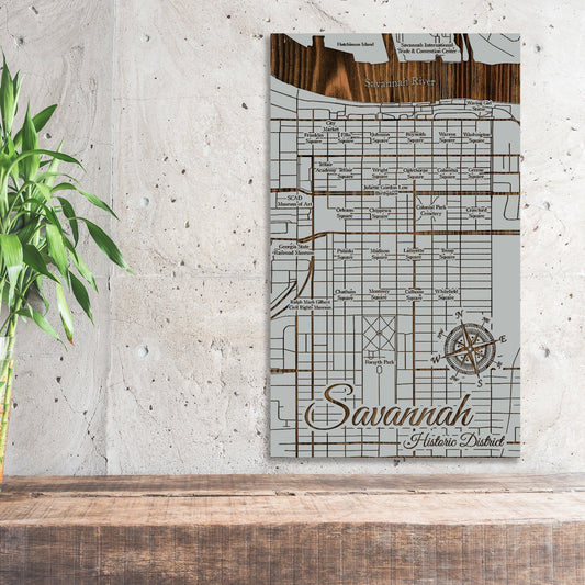 Squares of Savannah, Georgia Map