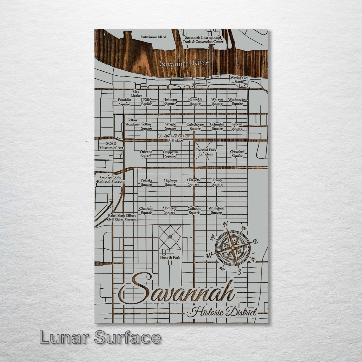 Squares of Savannah, Georgia Map