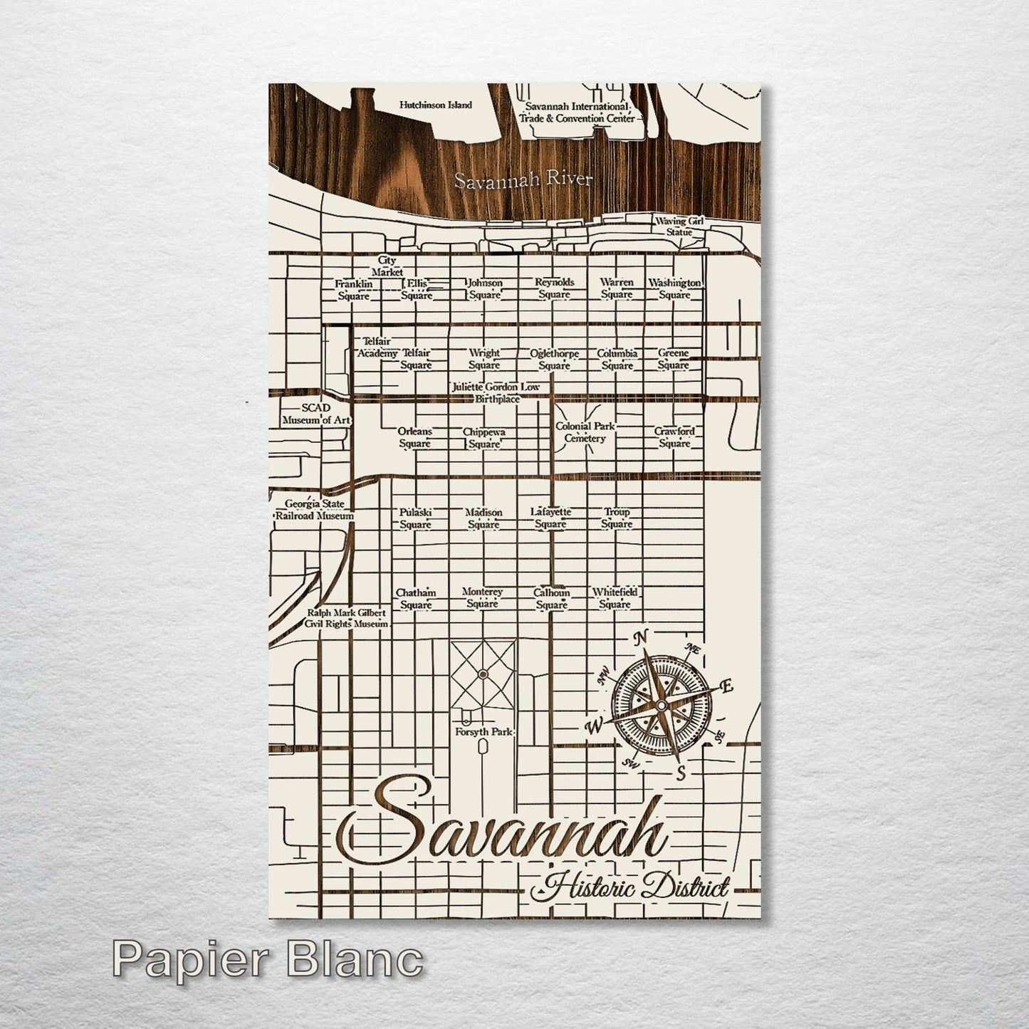 Squares of Savannah, Georgia Map