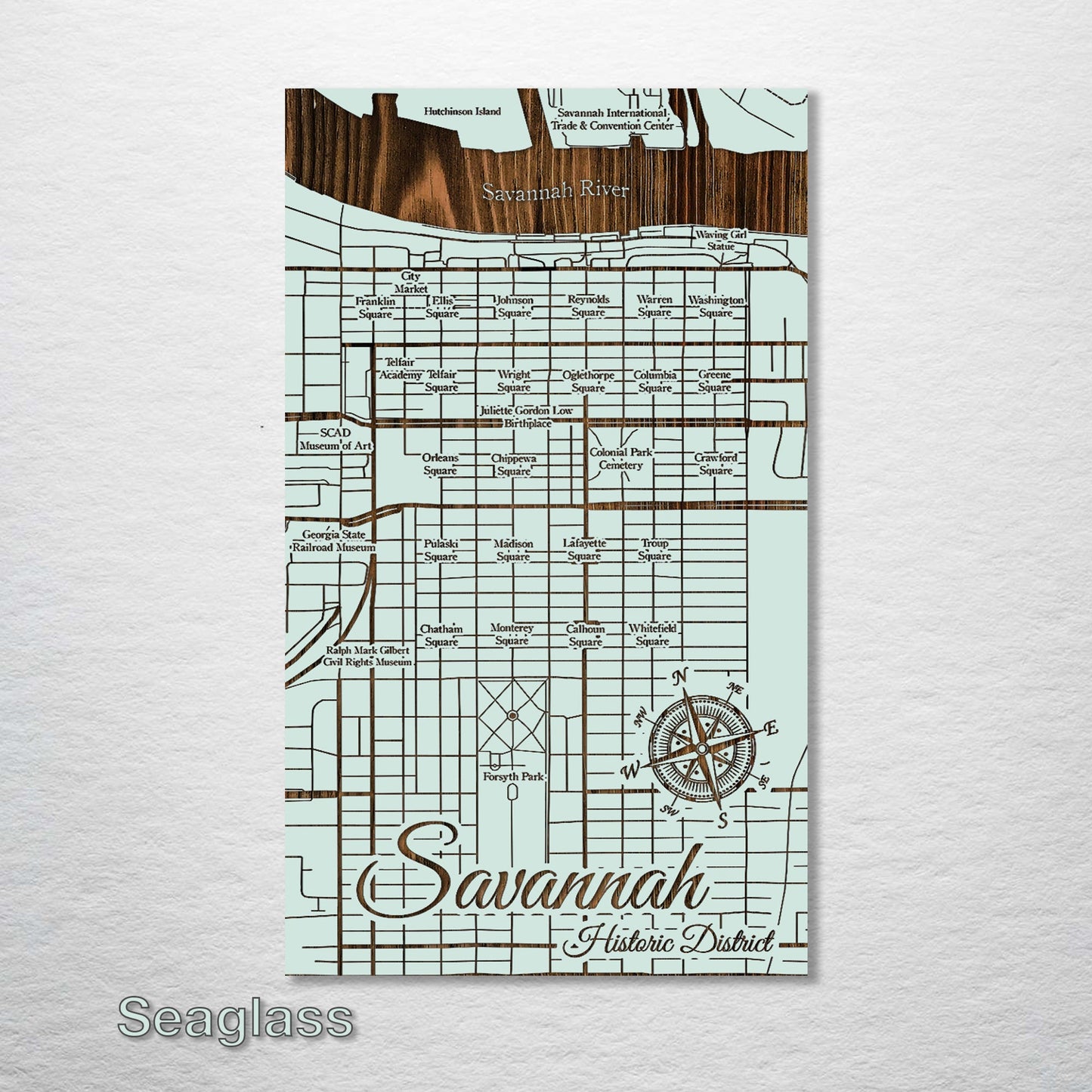 Squares of Savannah, Georgia Map