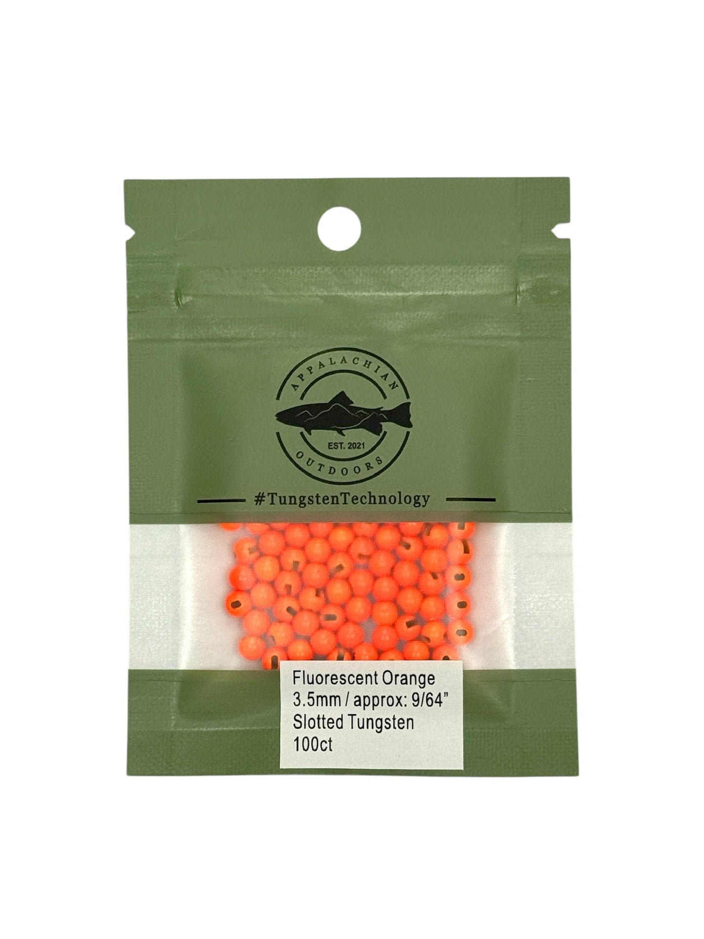 Appalachian Outdoors Slotted Tungsten Beads 100 Pack