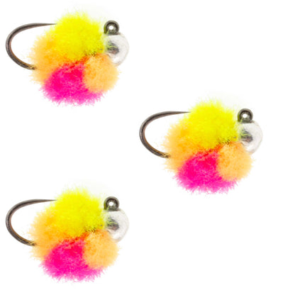 3 Pack Tungsten Bead Tactical Euro Clown Jig - Size 14
