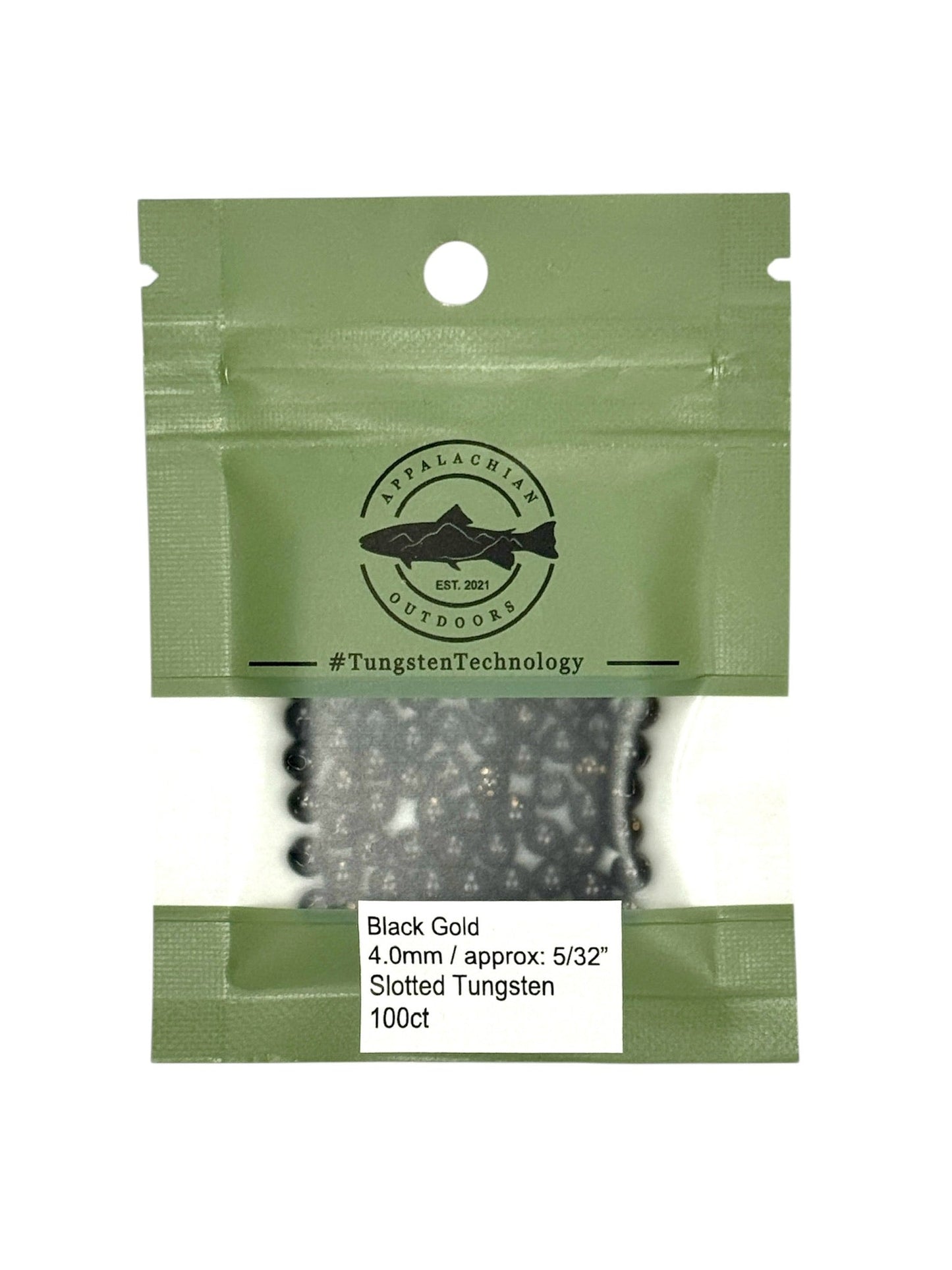 Appalachian Outdoors Slotted Tungsten Beads 100 Pack