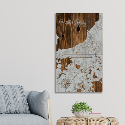 Winter Garden, Florida Engraved Map (Standard)