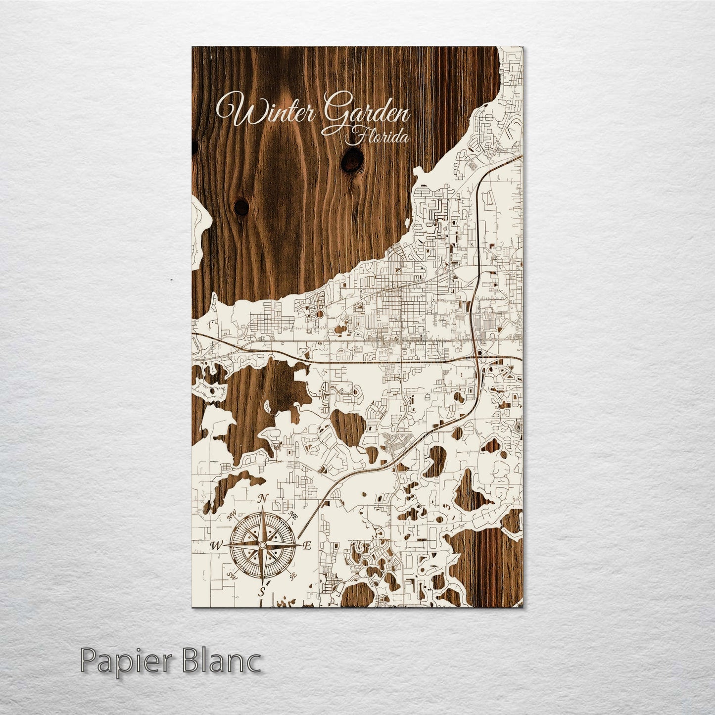 Winter Garden, Florida Engraved Map (Standard)