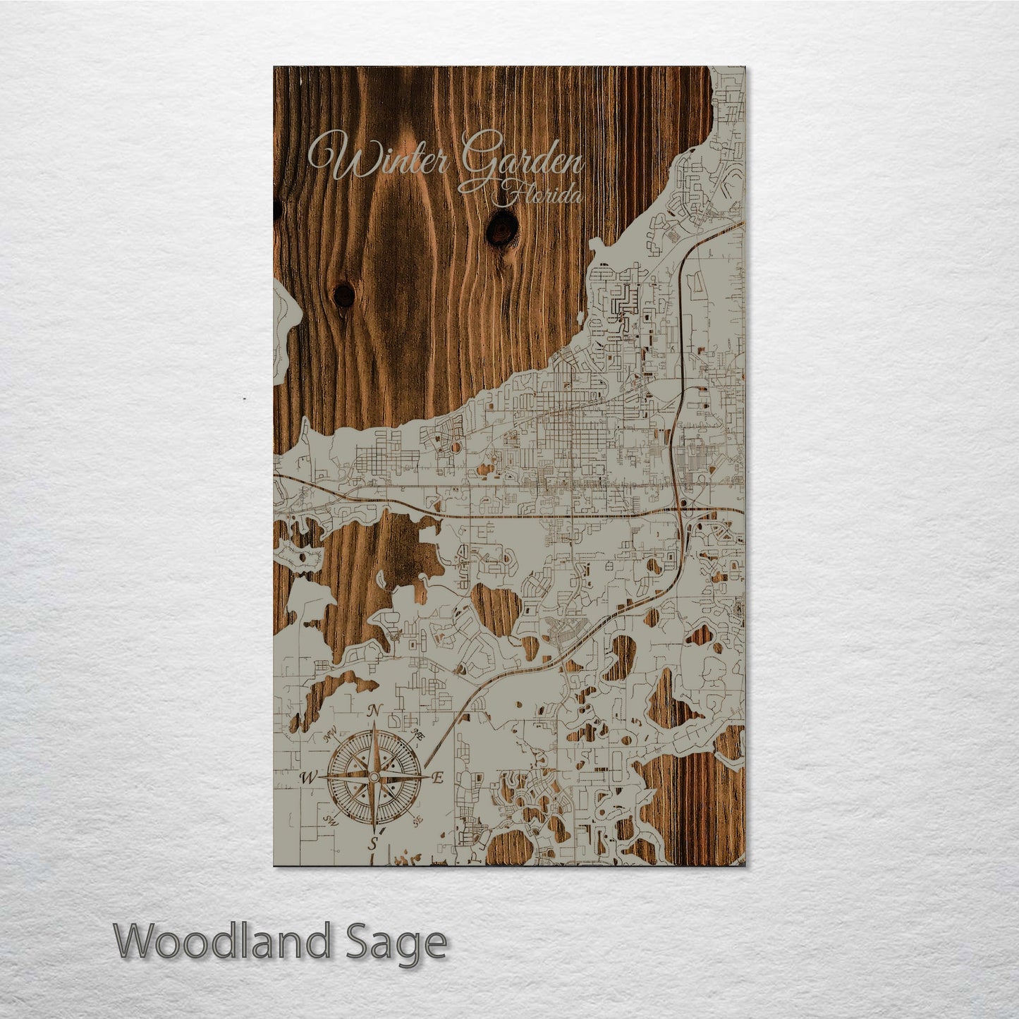 Winter Garden, Florida Engraved Map (Standard)