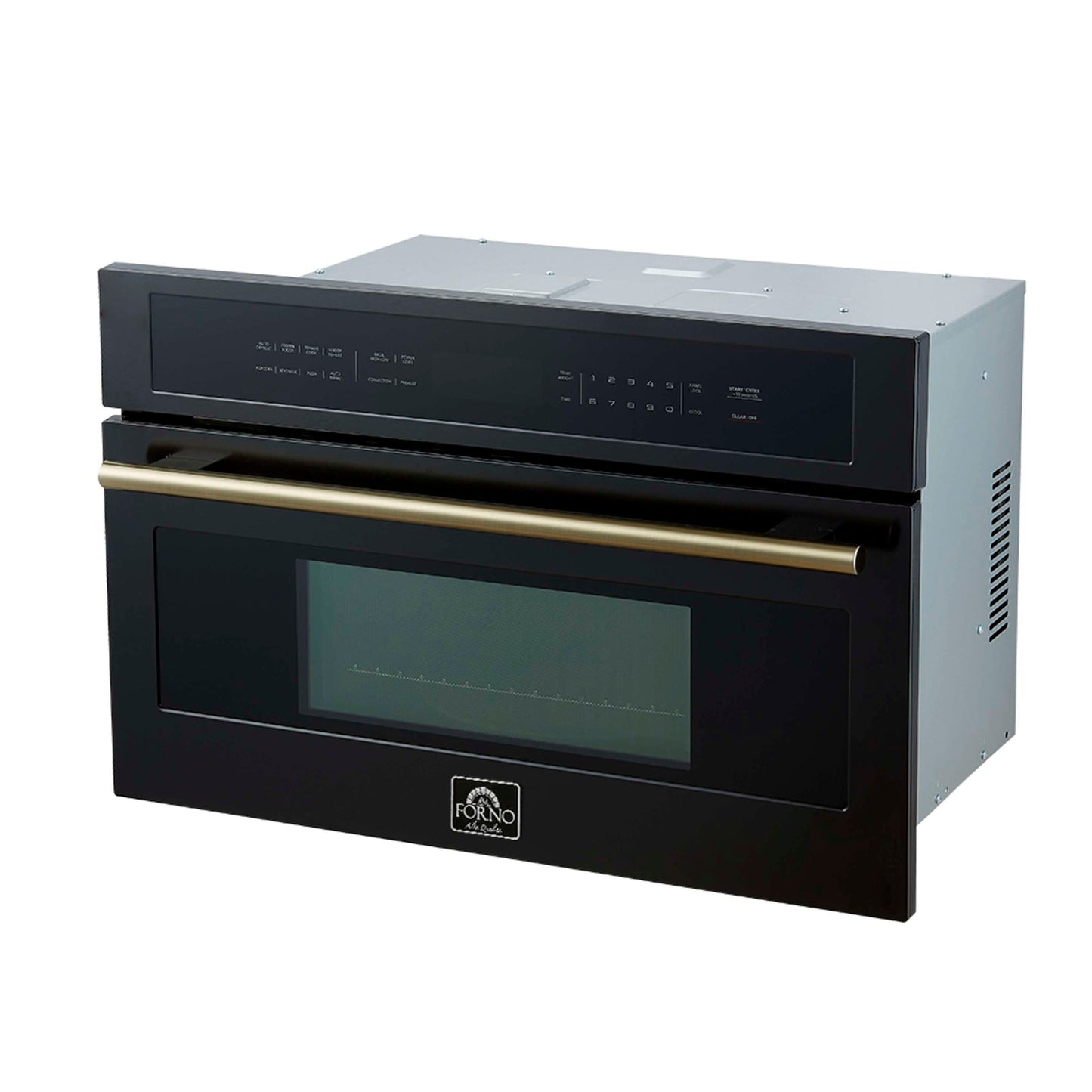 FORNO Oliena Espresso Black 30 Inch 1750 Watt Compact Oven & 1000 Watt Microwave, 1.6 cu. ft.